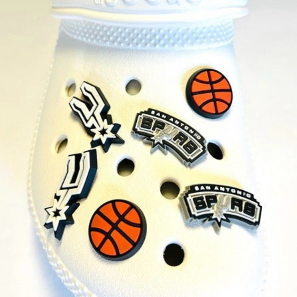 San Antonio Spurs Basketball Croc Shoe Charms 6pcs New!